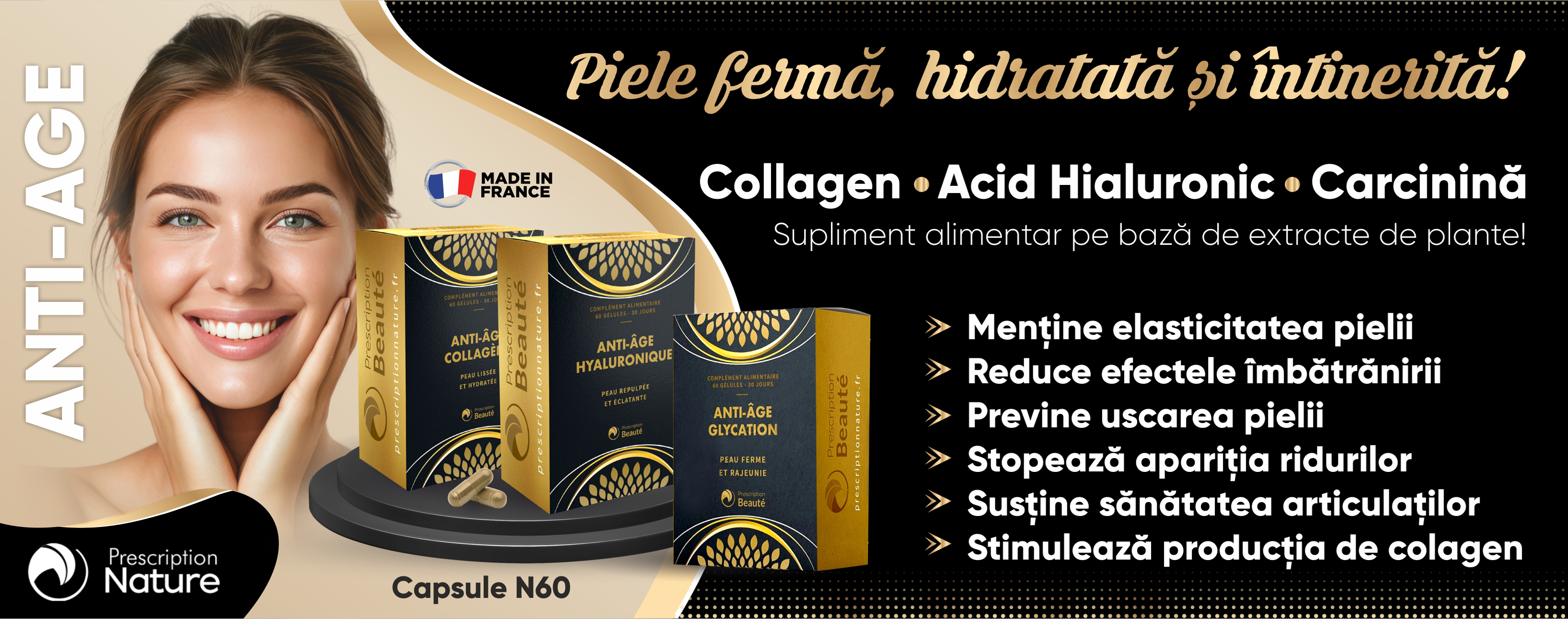 Capsule Anti-Age: Colagen, Acid Hialuronic și Carcinină